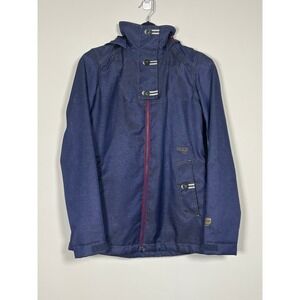 Orage Womens Blue Denim Look Ski Snowboard Jacket Hooded Technical Shell Small